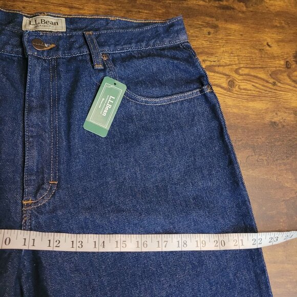 LL Bean Jeans 34x32 Measures 32x32 Relaxed Fit Dbl L Straight Dark Wash NWT - Picture 7 of 10